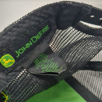 John Deere Trucker Hat Black One Size Washington Tractor Mesh Snapback Farming
