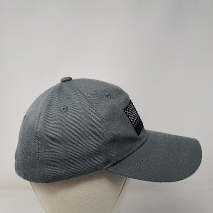 American Flag Slideback Hat Gray One Size Embroidered Solid 6 Panel