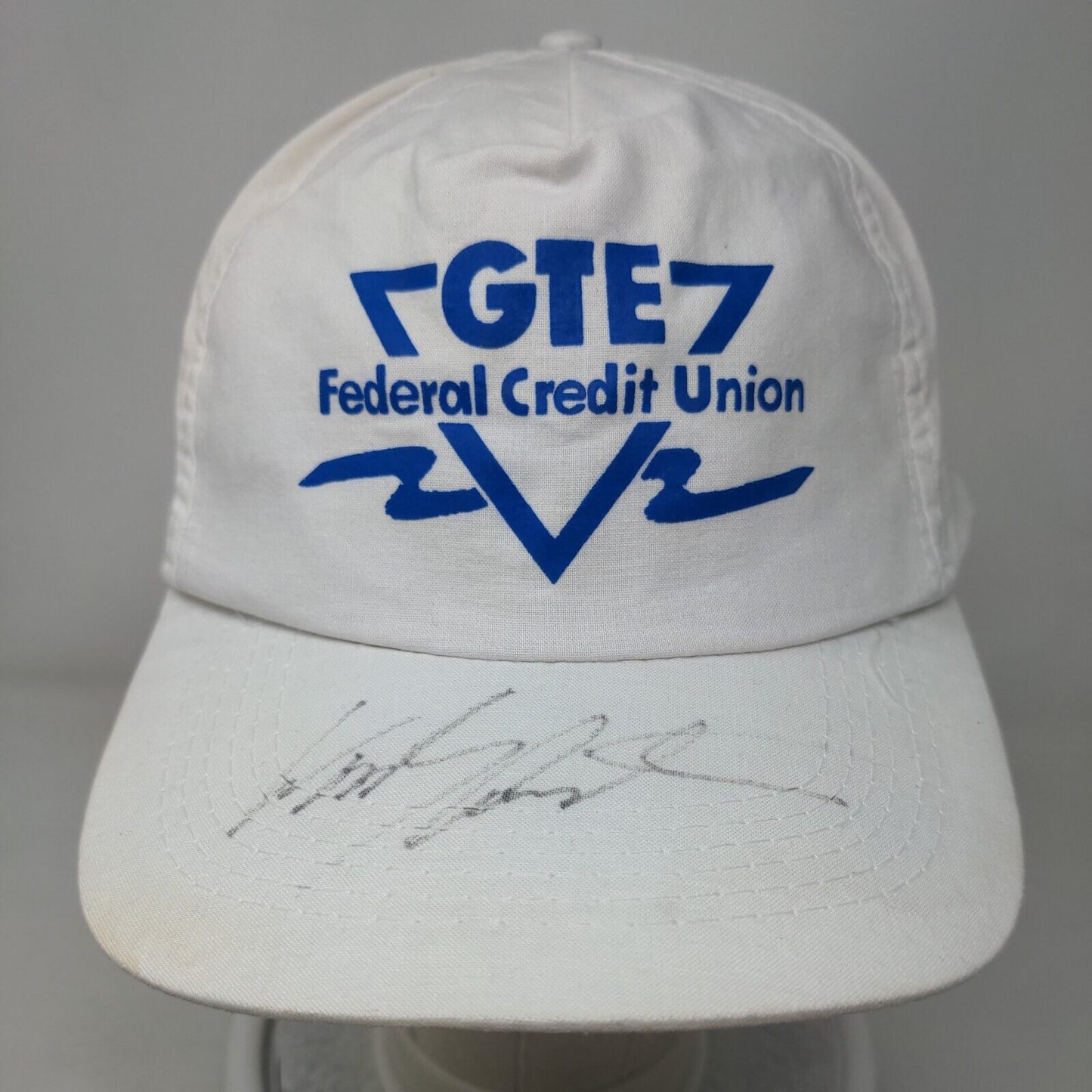 GTE Federal Credit Union Snapback Hat White OSFA Adjustable Vented Holes Cotton