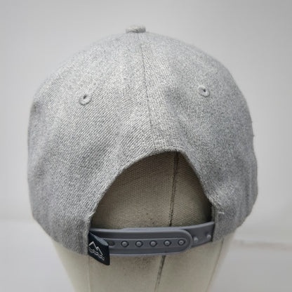 5 Panel Gray Hat One Size Suede Brim Leather Patch Snapback Mountain Wave