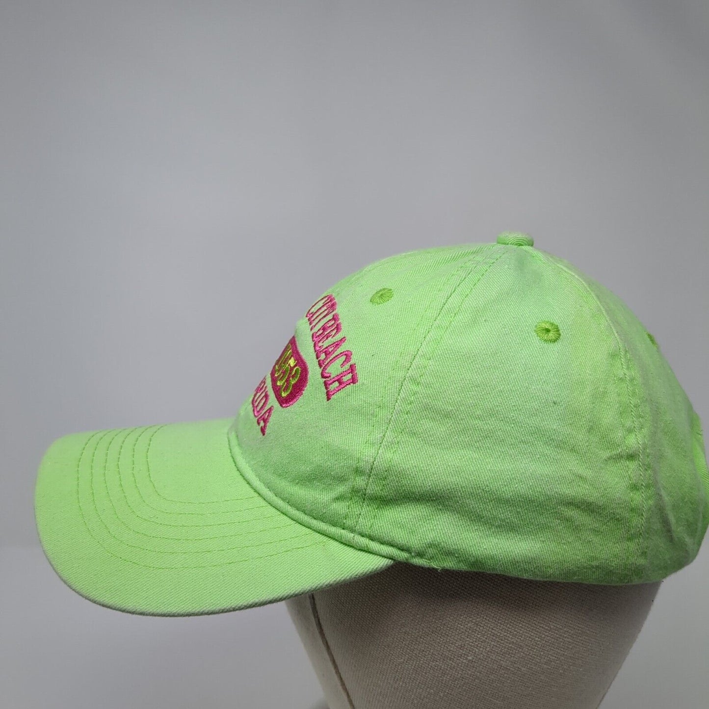 Panama City Beach Florida Strapback Hat Green One Size Adjustable