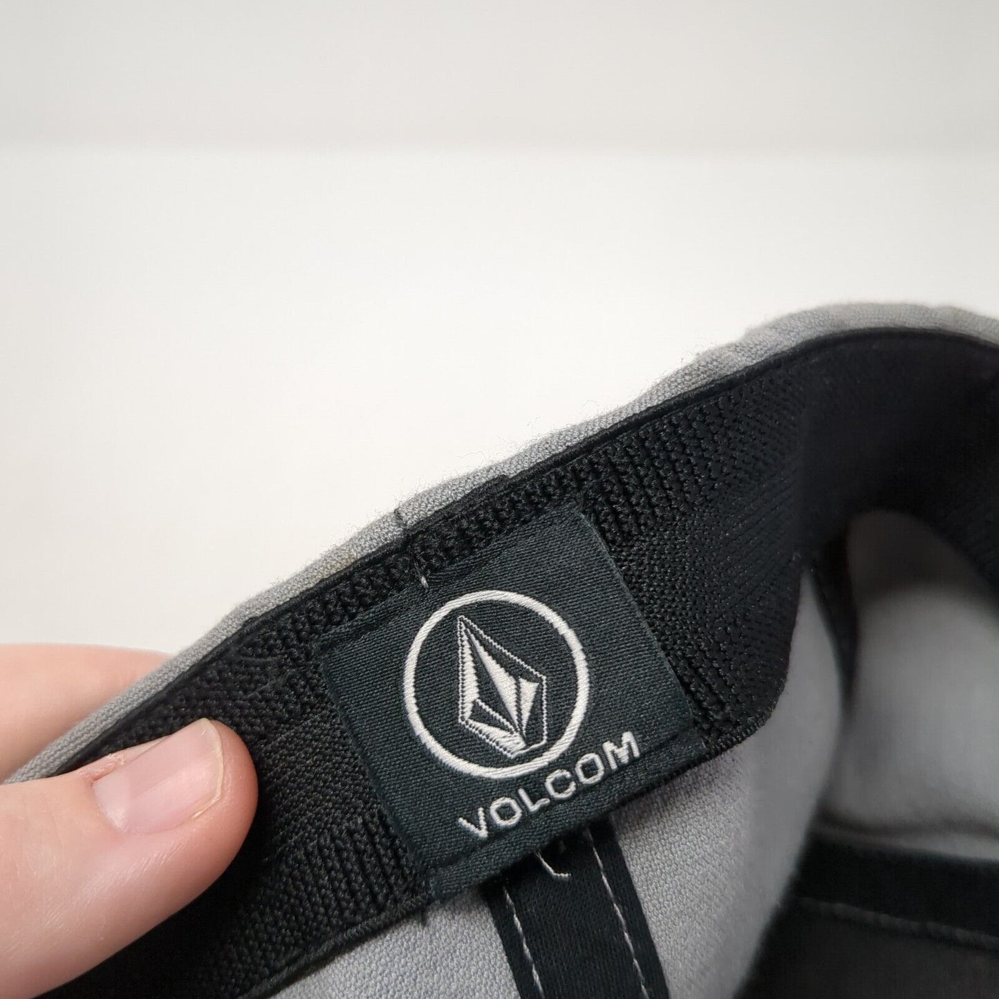 Volcom Fitted Hat Gray One Size Adjustable Patch Logo Vented Holes 6 Panel