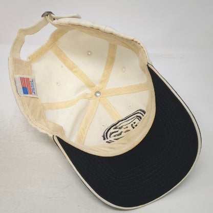 Baseball Cap White Black One Size FBS Home of FBI Joist Made in USA Slideback