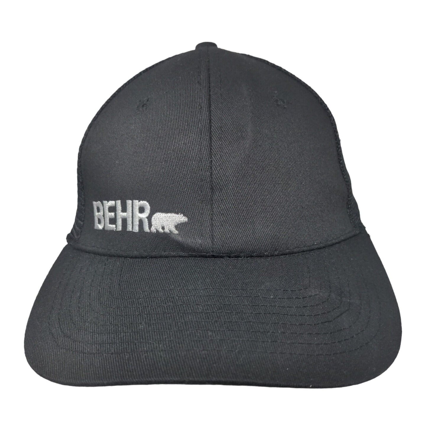 Behr Snapback Mesh Back Trucker Hat Black One Size Embroidered Outdoor