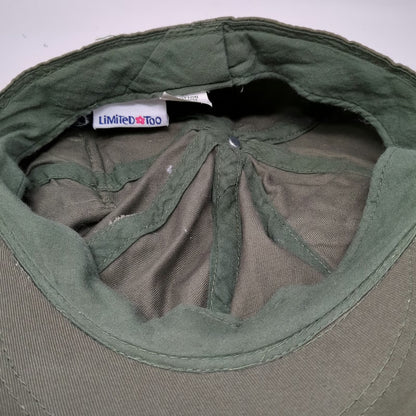 Limited Too Army Cap Green One Size Hat Cotton Pockets Zipper Slideback Military