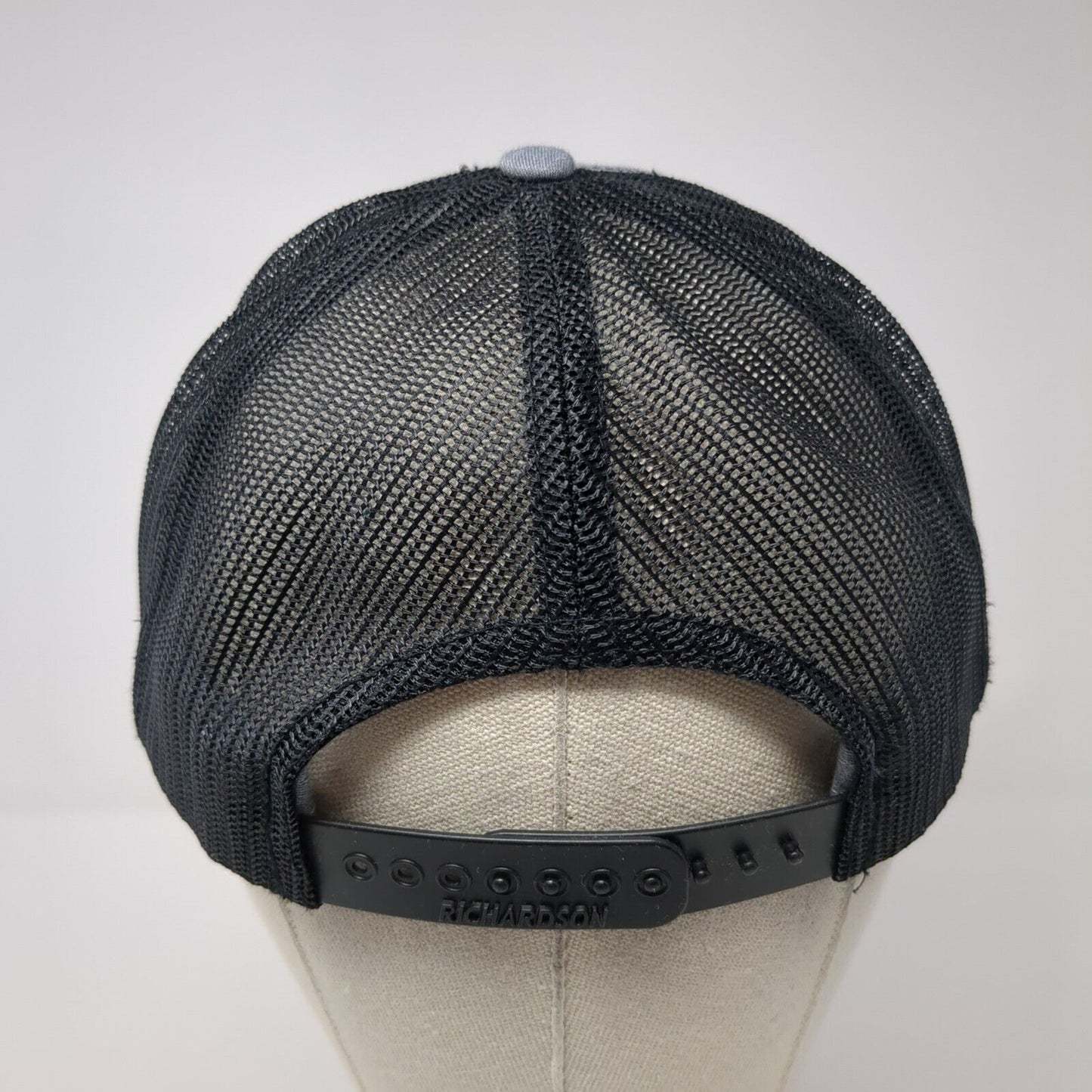 LMK Snapback Trucker Hat Gray OS Adjustable Embroidered Mesh Back Richardson