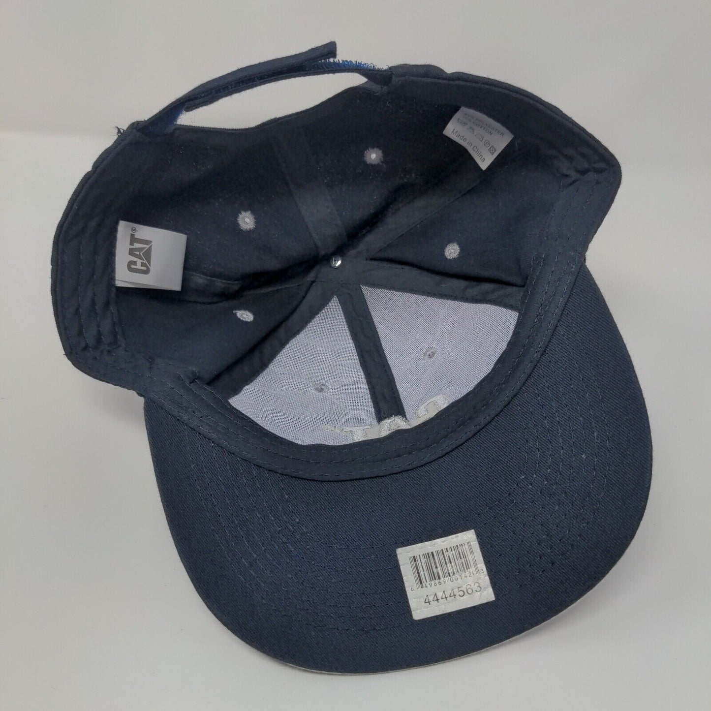 CAT Strapback Hat Blue One Size Adjustable Embroidered Logo 6 Panel