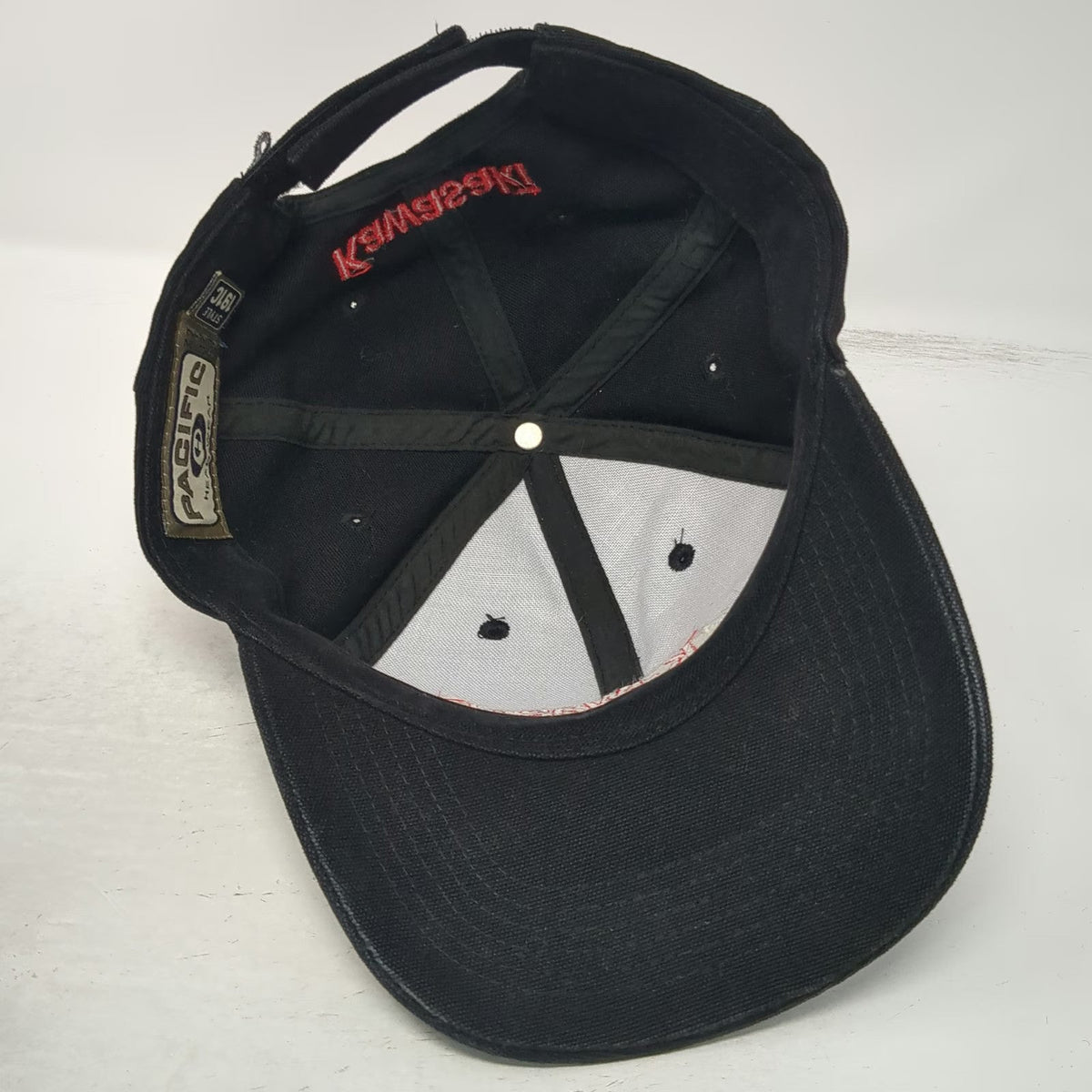 Pacific Headwear Baseball Cap Black One Size Kawasaki Slogan Embroidered Hat