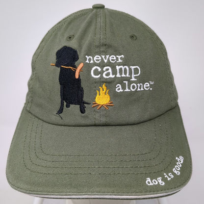 Dog is Good Baseball Cap Green One Size Camp Alone Hot Dog Fire Strapback Hat