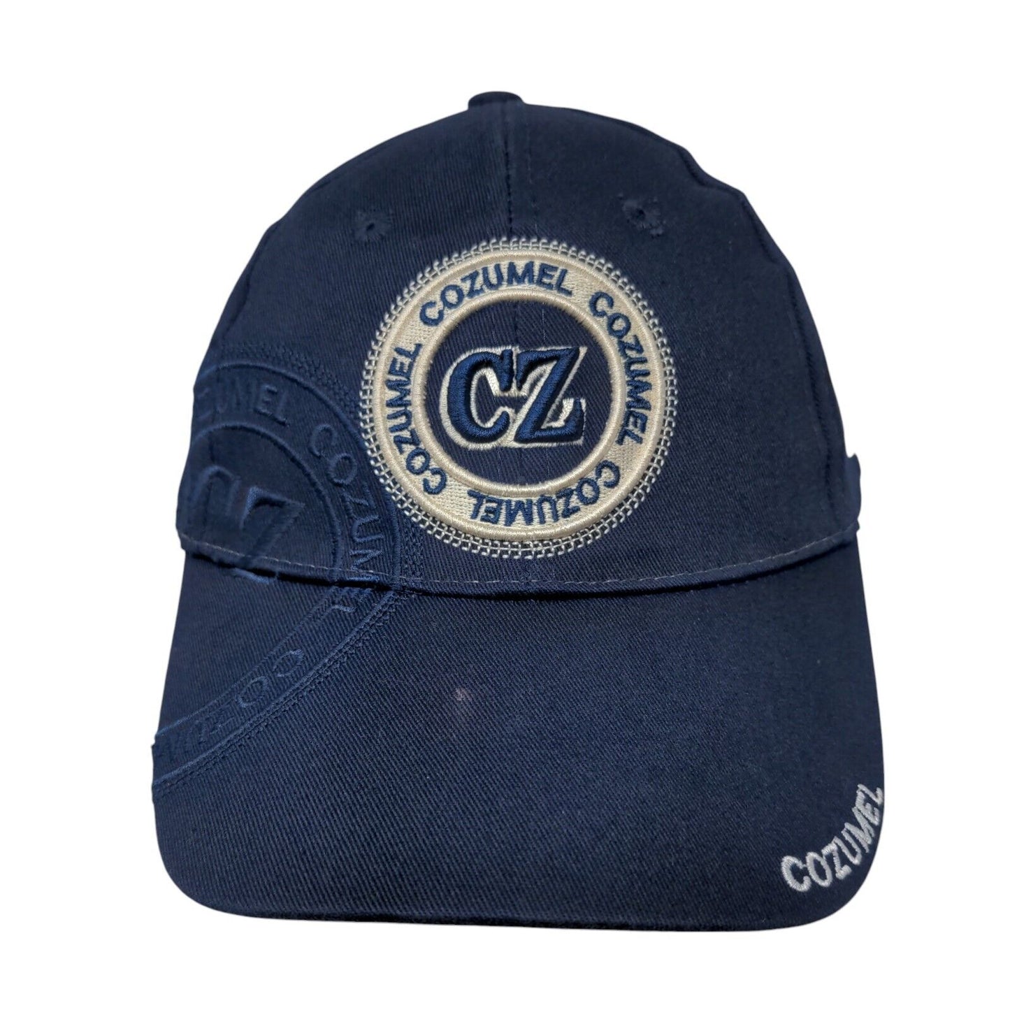 CZ Cozumel Mexico Slideback Hat Blue One Size Adjustable Embroidered Usha Ris