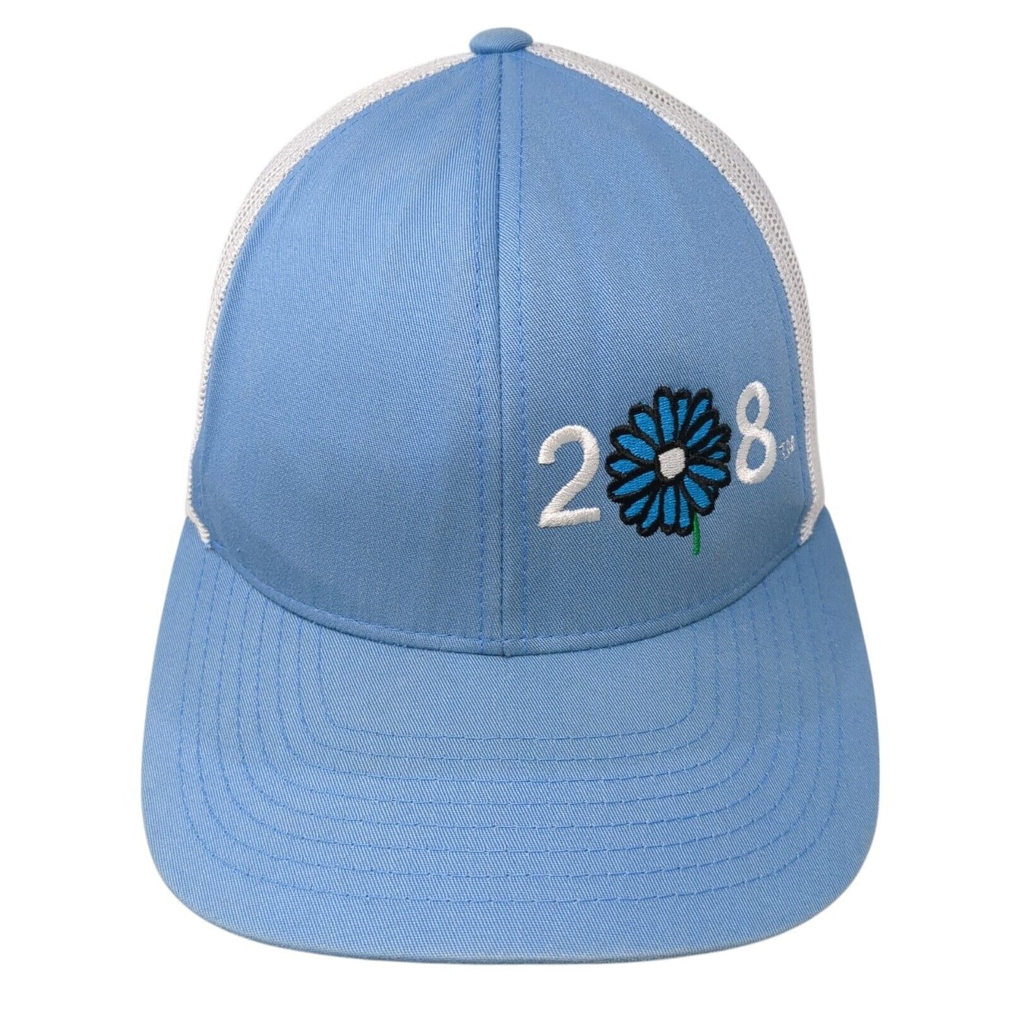 2🌼8 Snapback Trucker Hat Blue One Size Adjustable Mesh Back Pacific Headwear