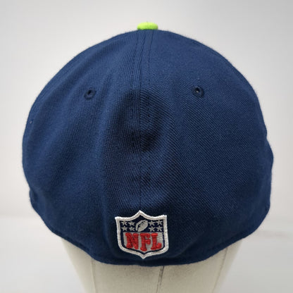 New Era Seattle Seahawks NFL Blue XL 39THIRTY Stretch Fit Curved Bill Logo Hat