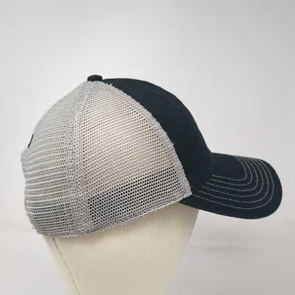 Wrangler Trucker Hat Black Gray One Size Mesh Snapback Logo Contrast Stitching