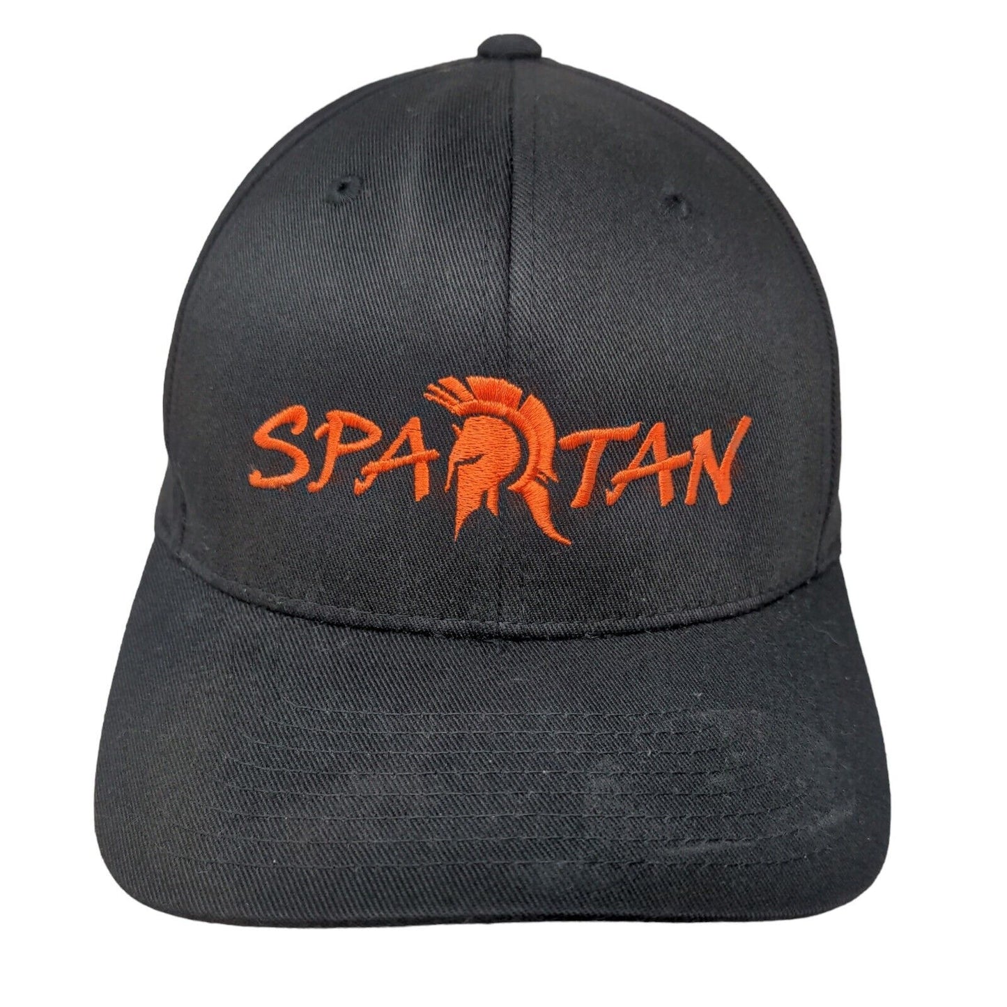 Spartan Fitted Hat Black L/XL Embroidered Logo Polyester Blend Stretch