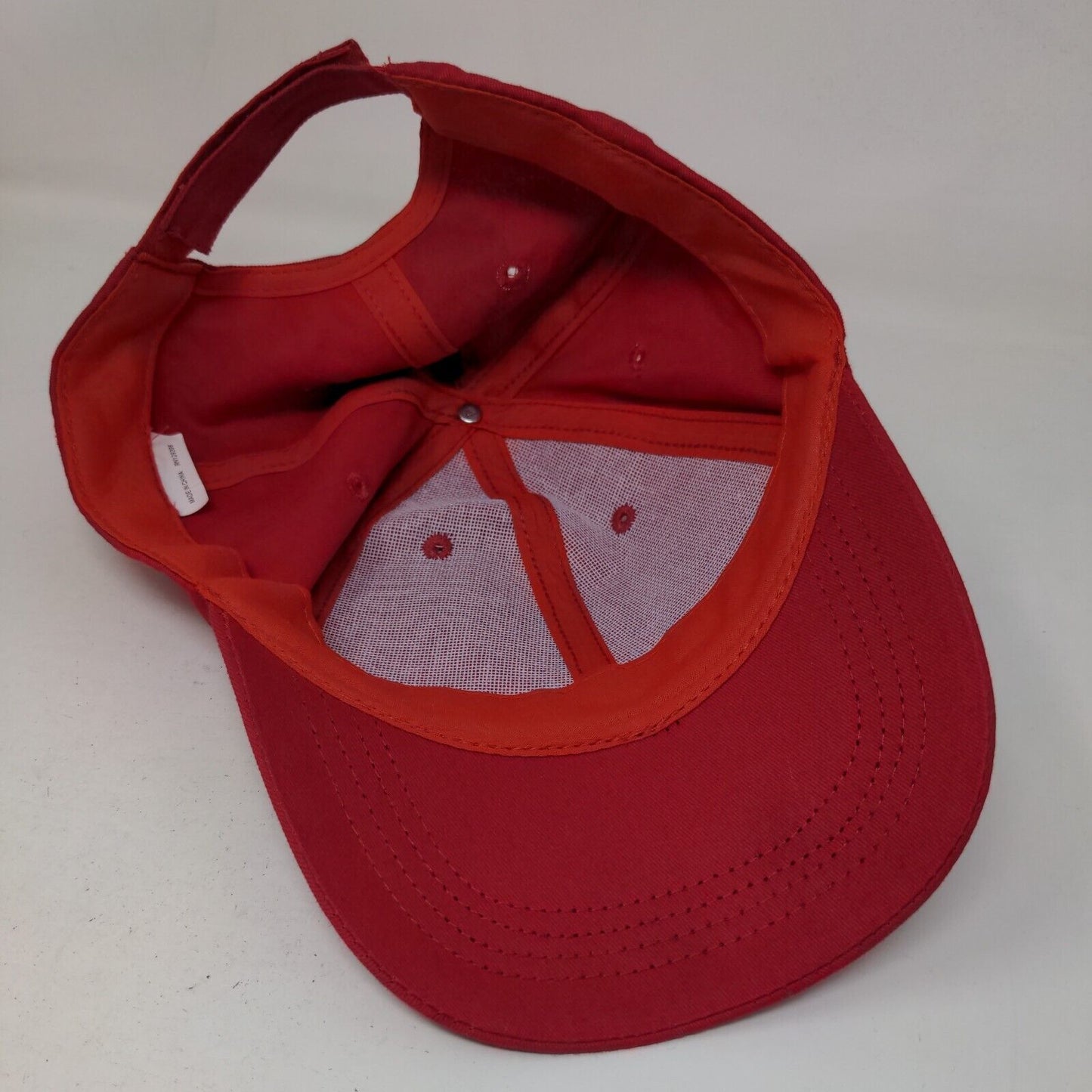 It's Fine Strapback Hat One Size Red Graphic Print Vented Holes Adjustable