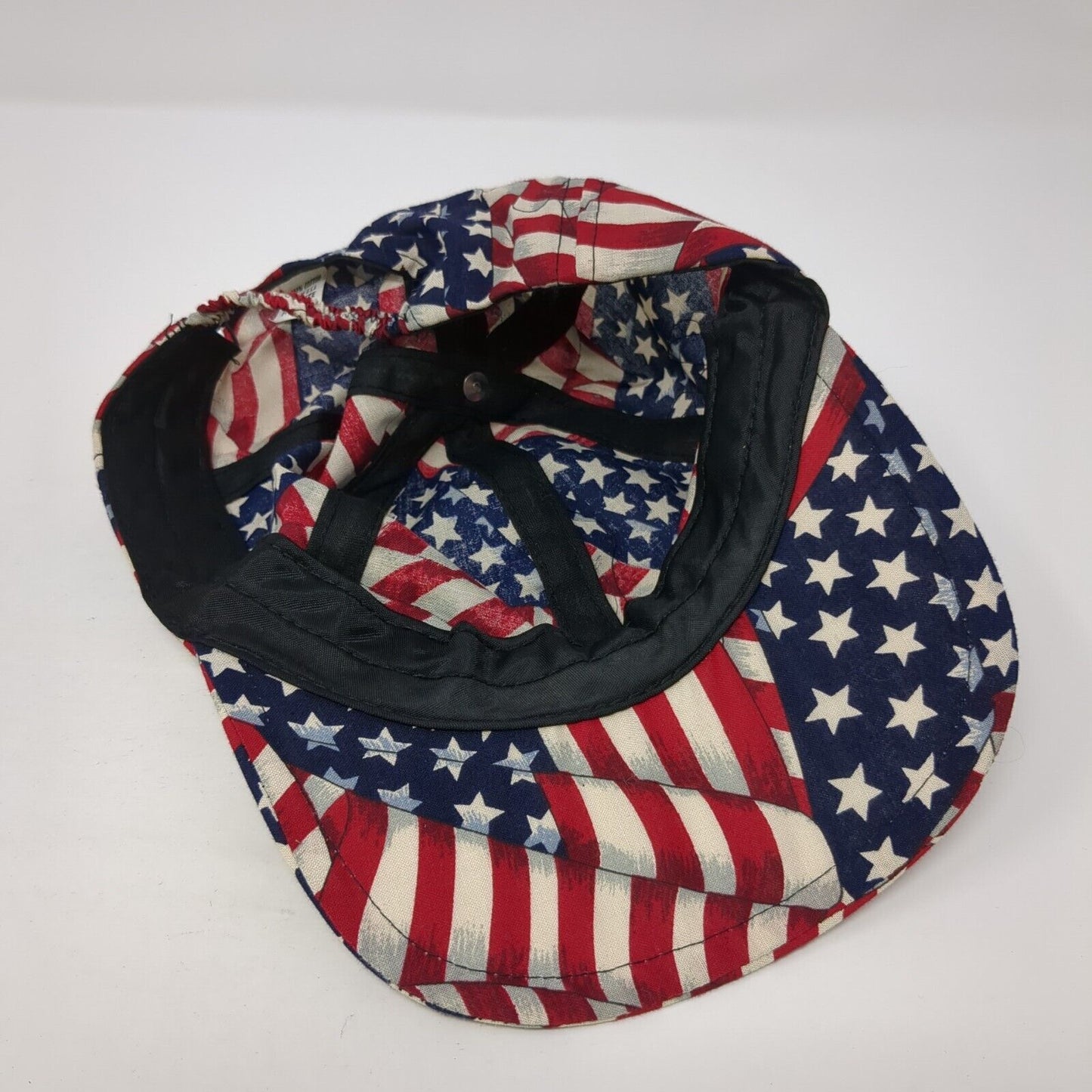 USA Flag Stars & Stripes Strapback Hat Multicolor One Size Patriotic Cotton