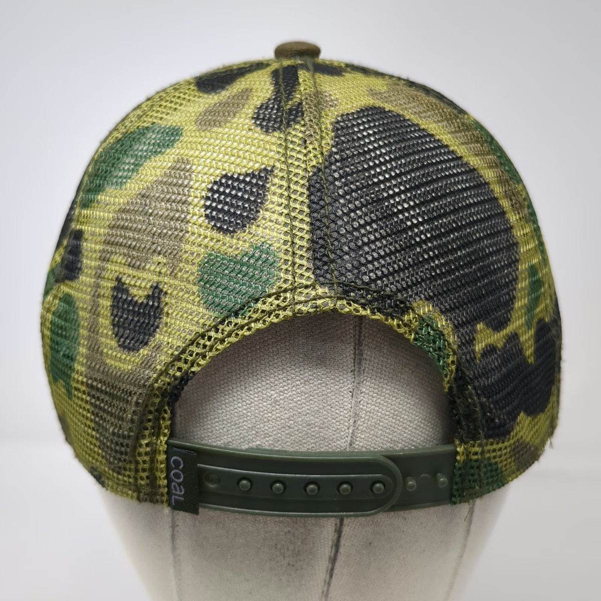 Coal Headwear Trucker Hat Green One Size RV Camper Patch Camo Mesh Snapback Cap