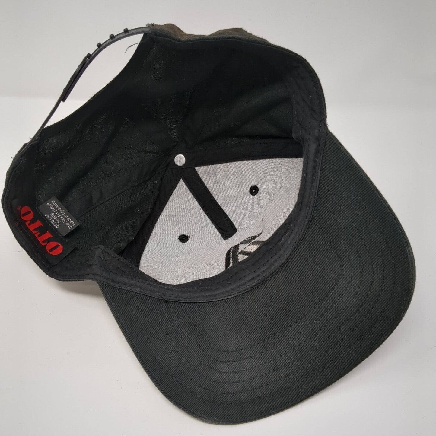 Aveyo Snapback Hat Black OSFM Solid Adjustable Embroidered Otto Cap