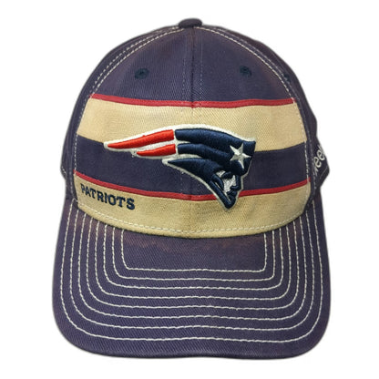 Reebok NFL New England Patriots Blue XL Hat Contrast Stitching Stretch Fit Cap
