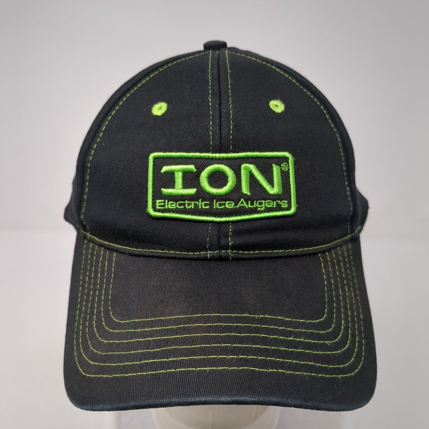 ION Electric Ice Augers Fitted Baseball Cap Black Large Lightweight Embroidered