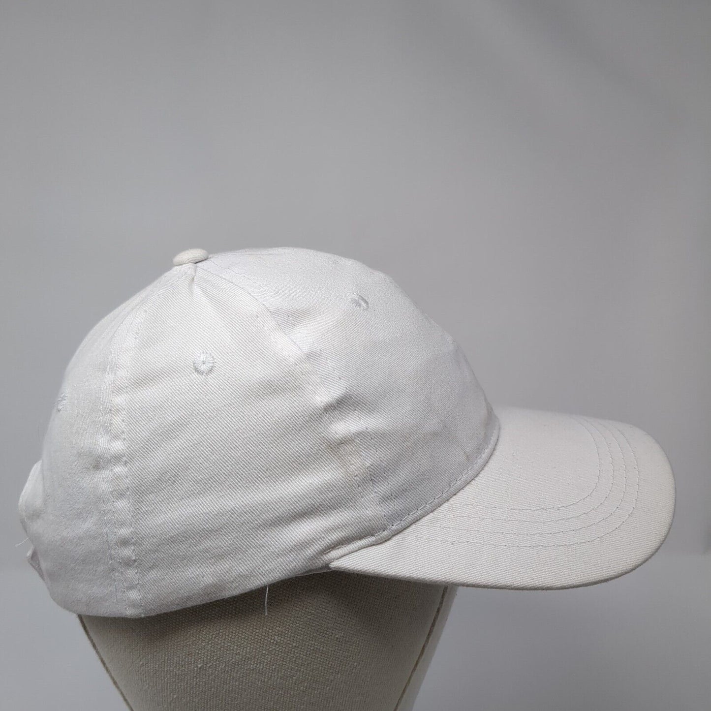 Unbranded Strapback Hat White One Size Blank Solid Vent Holes Outdoor
