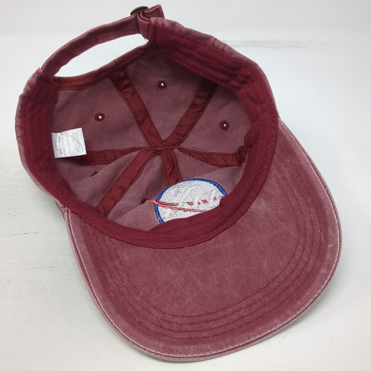 InAir NASA Logo Red Baseball Cap One Size Slideback Cotton Unstructured Hat