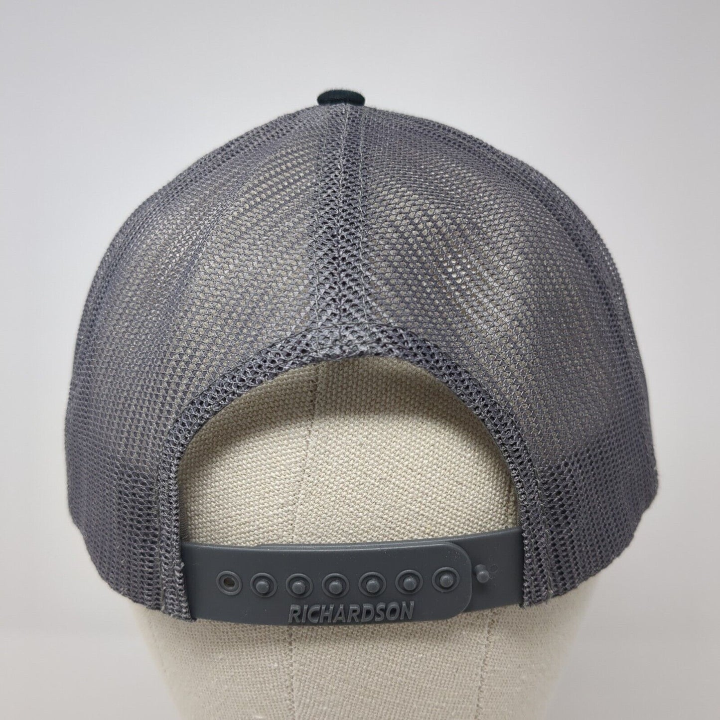 Richardson Mesh Back Trucker Hat Black One Size Embroidered Logo Outdoor