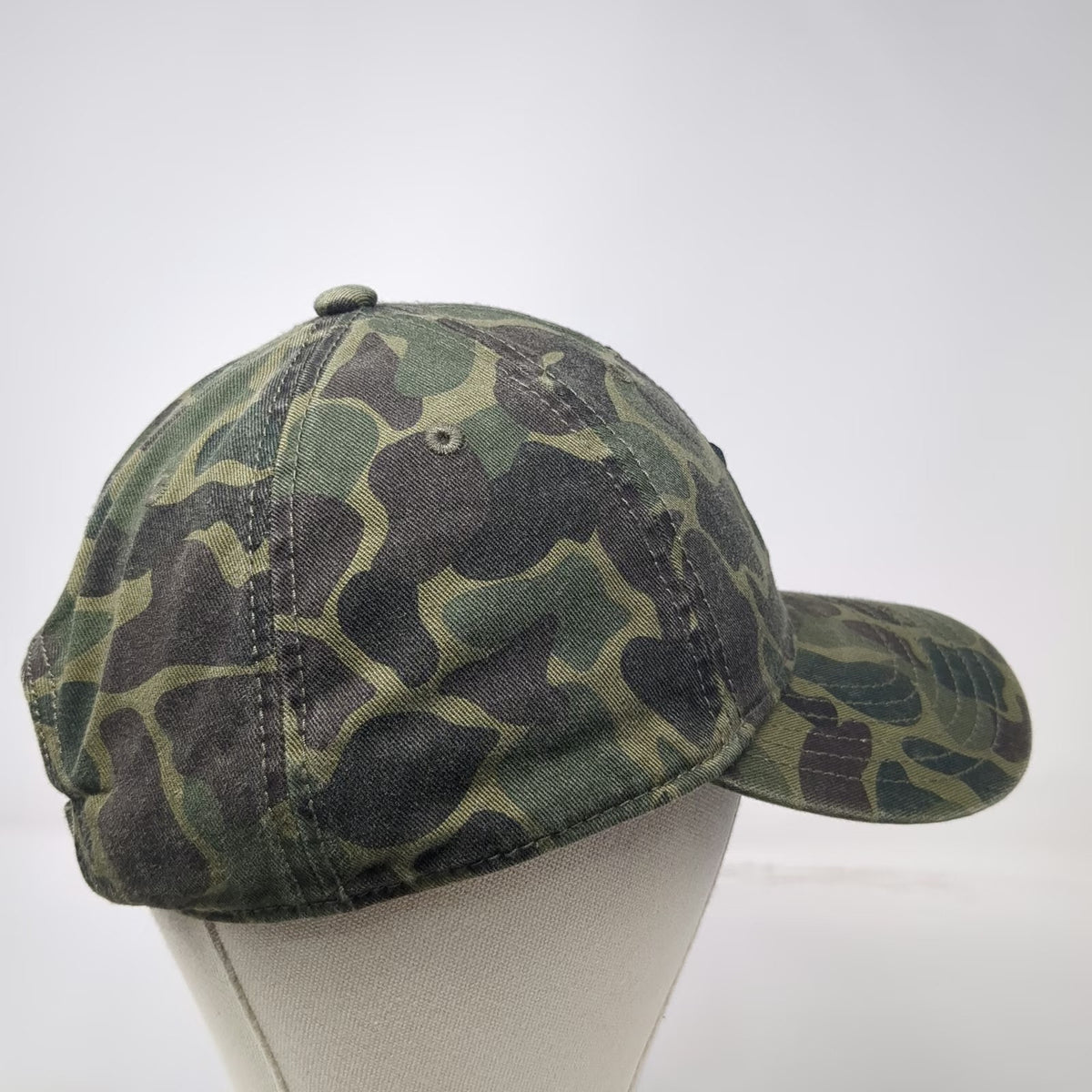 Adidas Baseball Cap Green Camo Trefoil One Size Slideback Hat Cotton Embroidered