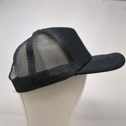 Unbranded Snapback Mesh Back Trucker Hat Black OSFA Blank Solid