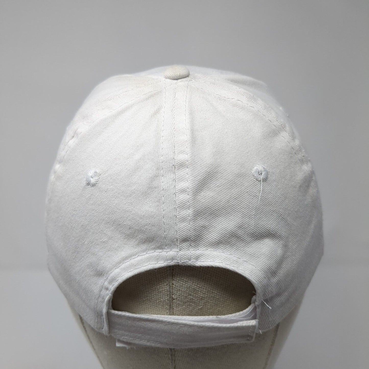 Unbranded Strapback Hat White One Size Blank Solid Vent Holes Outdoor