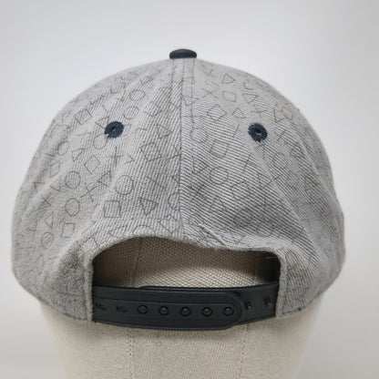 Numskull PlayStation Logo Gray Snapback Hat One Size Controller Pattern Flat