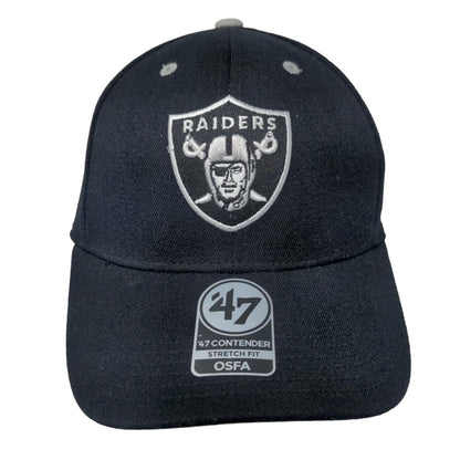 '47 Brand Contender Men's Fitted Hat Black Size OSFA Las Vegas Raiders Logo