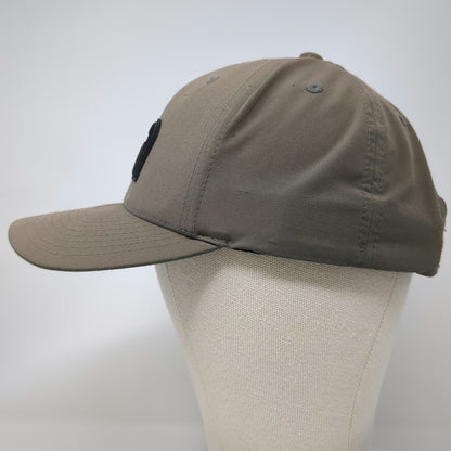 TravisMathew Snapback Beige OSFM Flexfit 110 Rubber Logo Performance Golf Hat