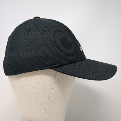 adidas Baseball Cap Black M Fitted Textured Fabric Embroidered Logo Hat