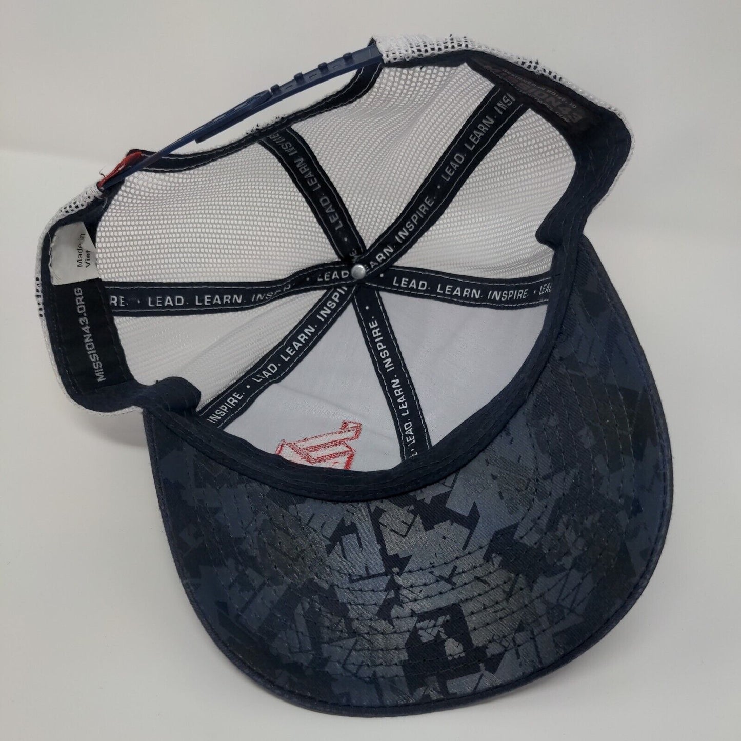 Mission43 Snapback Trucker Hat Blue OS Adjustable Embroidered Mesh Back 6 Panel