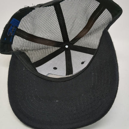 Big Bear Trucker Hat Black One Size Thin Blue Line Flag Patch Mesh Snapback