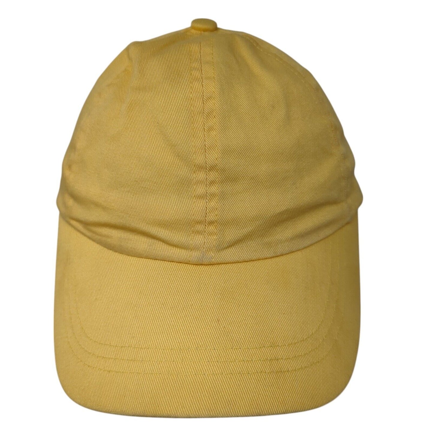 Unbranded Strapback Hat Yellow One Size Adjustable 6 Panel Vented Holes Blank