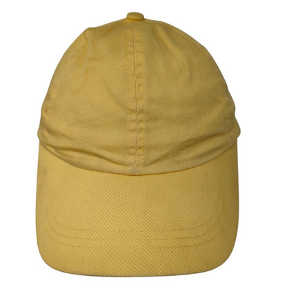 Unbranded Strapback Hat Yellow One Size Adjustable 6 Panel Vented Holes Blank