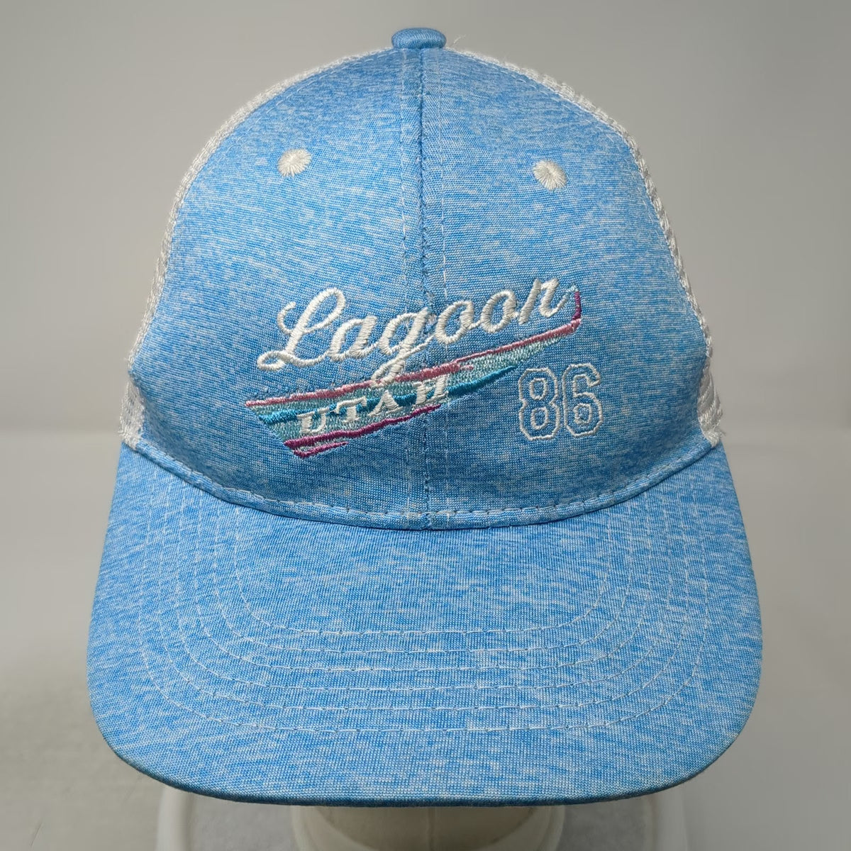DMR Classic Headwear Trucker Hat Blue OS Lagoon Utah 86 Mesh Snapback Embroider