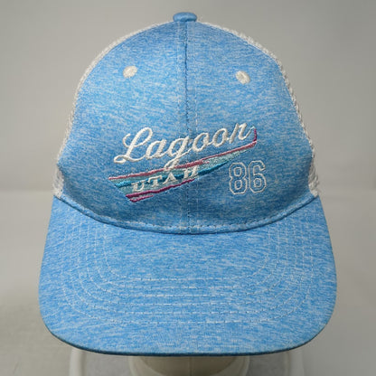 DMR Classic Headwear Trucker Hat Blue OS Lagoon Utah 86 Mesh Snapback Embroider