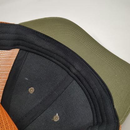 Dickies Trucker Hat Green Orange One Size Genuine Logo Mesh Back Snapback