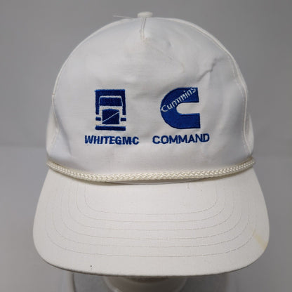 White GMC Cummins Command Snapback Rope Hat White One Size Adjustable