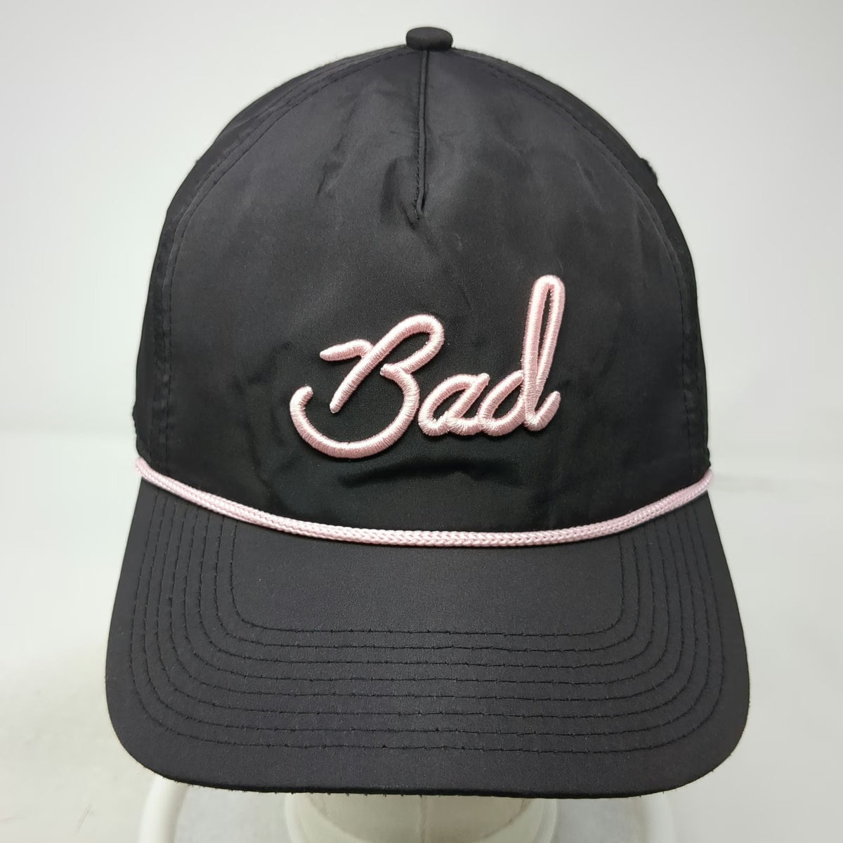 Bad Birdie 5 Panel Black Pink One Size Rope Snapback Polyester Golf Hat Script