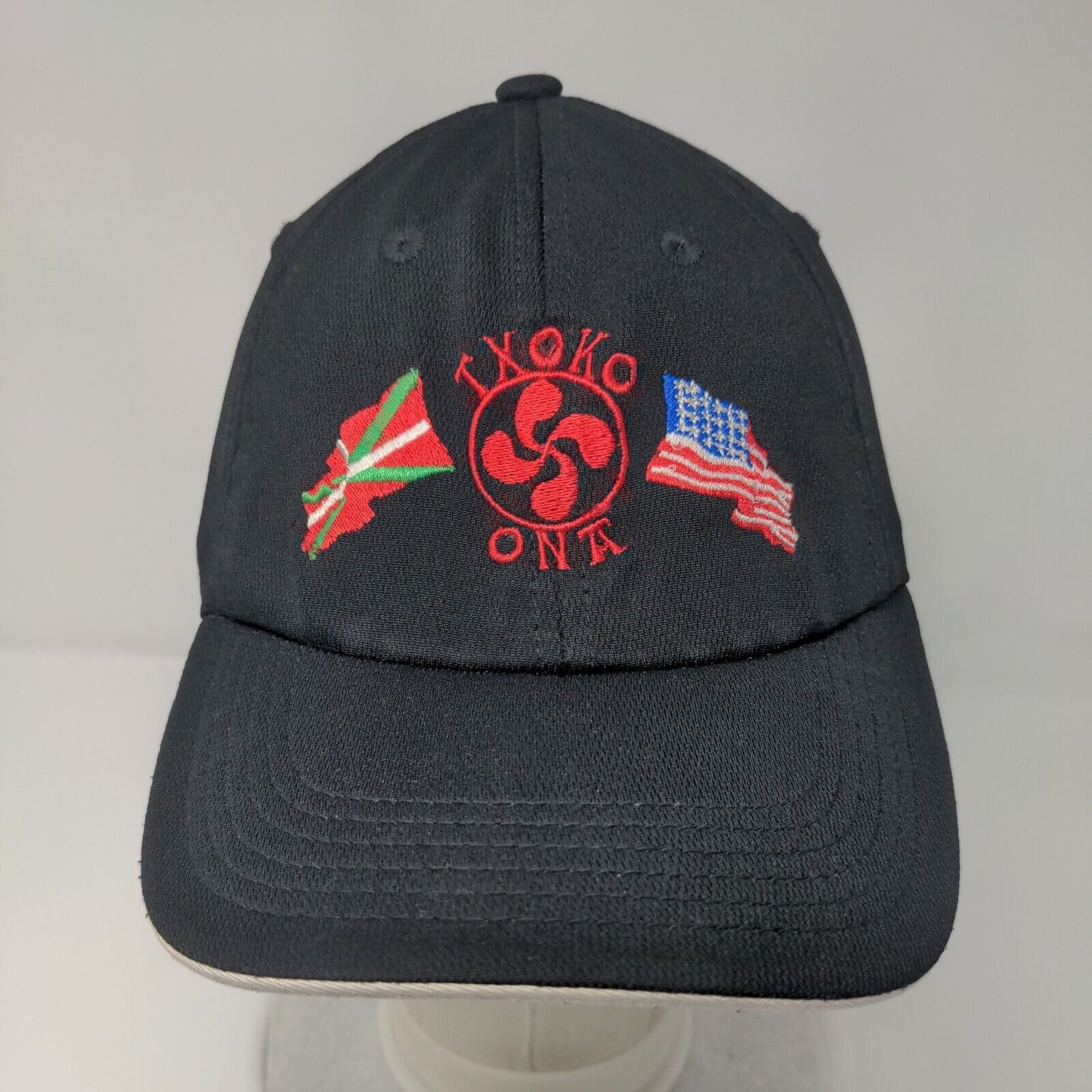 Txoko Ona Flags Strapback Hat Black One Size Embroidered Port Authority