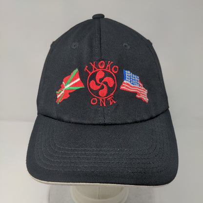 Txoko Ona Flags Strapback Hat Black One Size Embroidered Port Authority
