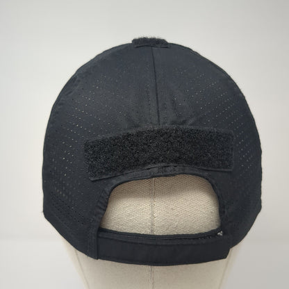 Unbranded Strapback Hat Black One Size Adjustable Embroidered Laser Cut