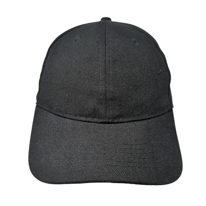 Unbranded Strapback Hat Black One Size 6 Panel Solid Adjustable Blank