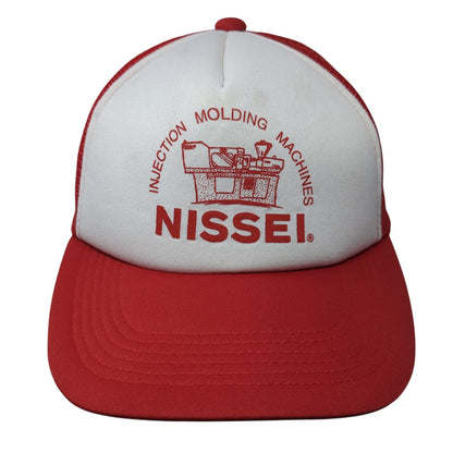 Nissei Injection Molding Machines Snapback Trucker Hat Red One Size Mesh Back