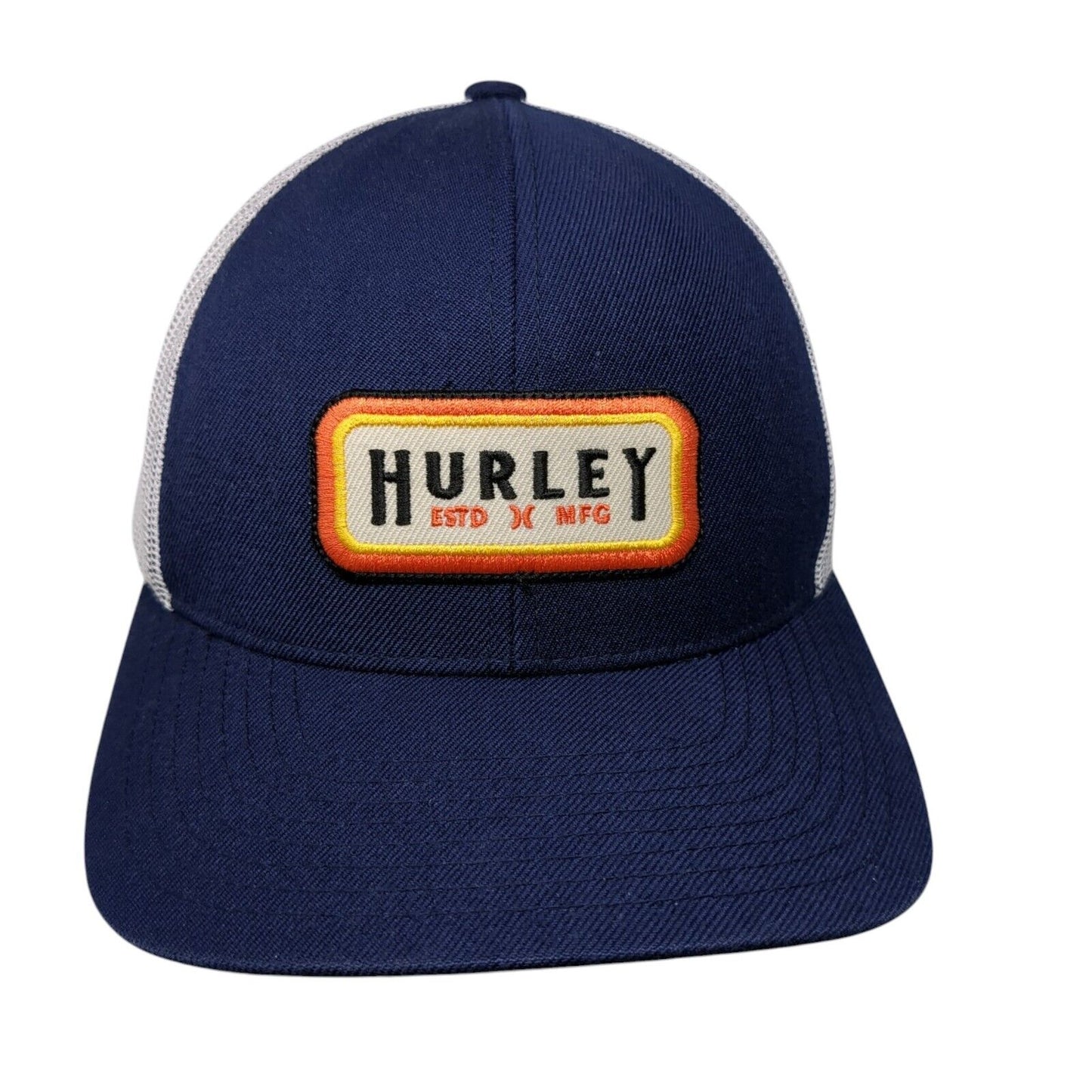 Hurley Patch Snapback Mesh Back Trucker Hat Blue One Size Yupoong