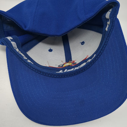 Wonder Fitted Hat Blue XL Flexfit Stretch Embroidered Logo Yupoong